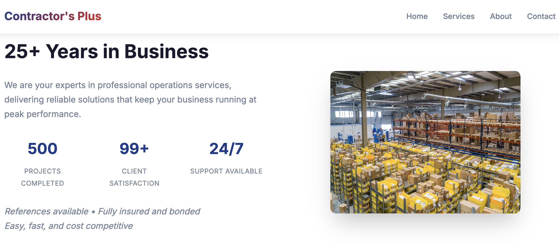 Contractor's Plus Website