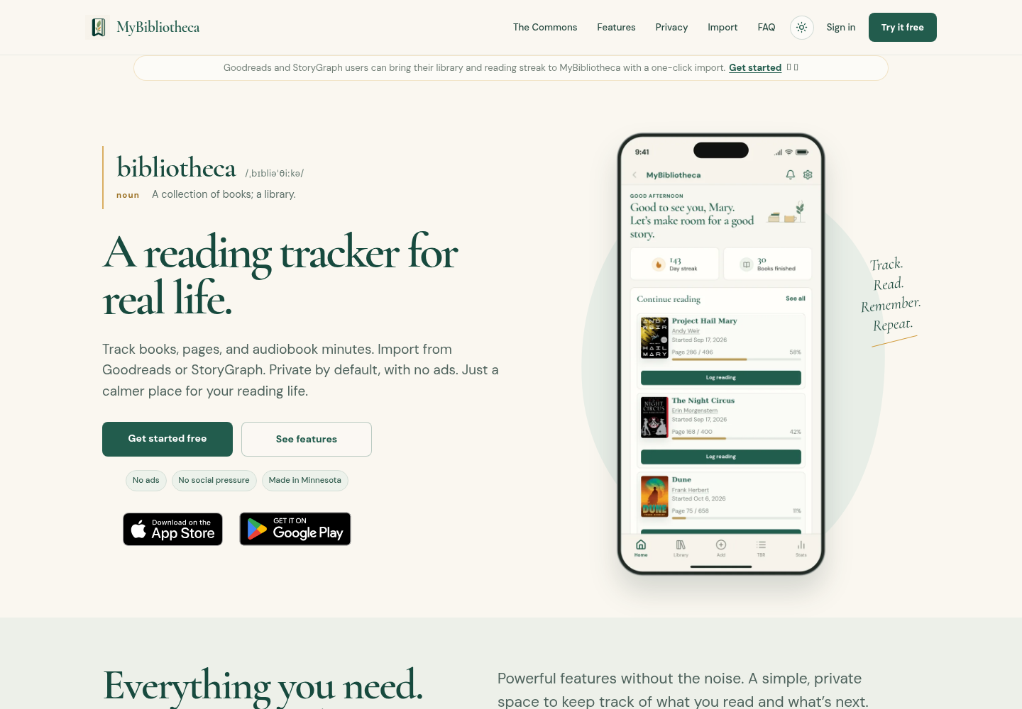 MyBibliotheca.org website: a reading tracker for real life