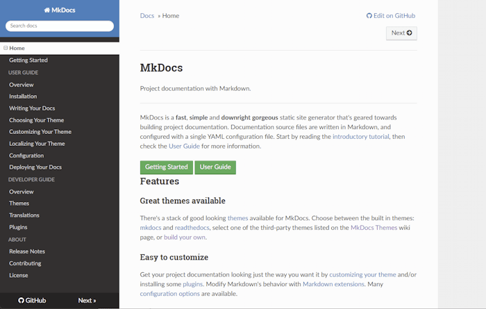 MkDocs Documentation Site